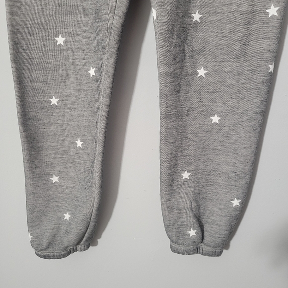 Wildfox Light Gray Football Star Print Pullon Jogger Pants - Picture 4 of 10